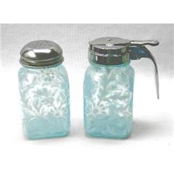 Breakfast Set - Shaker & Syrup Blue Opalescent #1433409