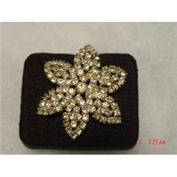 WEISS 103 Yellow Rhinestone Brooch Star Flower #1433568