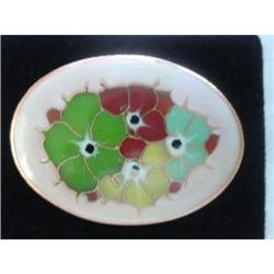 Handpainted  KRELAGE HOLLAND Brooch Cloisonne #1433640