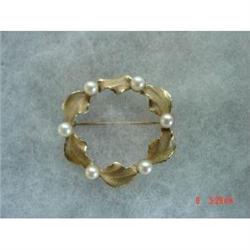 DANECRAFT Gold Filled Genuine Pearls Circle #1433756