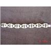 Estate Mexican Sterling  Obsidian Link Bracelet#1433764