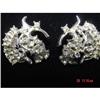 Hollycraft Rhinestone Marlin Dophin Earrings #1433812