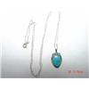 Estate  Sterling Turquoise Pendant Necklace #1433816