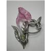 Image 1 : Humming Bird with Blown Glass Flower Brooch #1434243