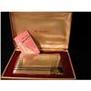 Image 1 : Silver  Cigarette Case & Lighter Combo in Case #1434563