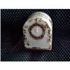 Image 1 : SOUVENIR CANDY CONTAINER MILK GLASS CLOCK SHAPE#1434599
