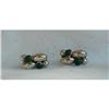 Image 1 : Mexican Sterling Silver and Malachite Earrings,#1434766
