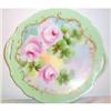 Image 1 : Hand Painted Rose Two Handled Cake Plate #1434857