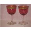 A pair of Cranberry Wine glass #1434908