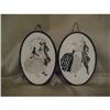 small oval ink drawings of costume of the time.#1435027