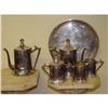 Image 1 : 5 Piece Sheffield Silver Plate Tea Set Service #1436195