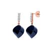 Genuine 30.65 ctw Sapphire & Diamond Earrings 14KT Rose Gold - REF-59Z9N