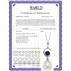 Image 2 : Genuine 4.5 ctw Pearl & Sapphire Necklace 14KT White Gold - REF-22Y2F
