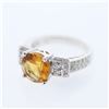 Image 1 : Natural 2.84 CTW Citrine & Diamond Ring 14K White Gold - REF-81Y9N