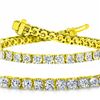 Natural 7.03ct VS2-SI1 Diamond Tennis Bracelet 18K Yellow Gold - REF-672W6N