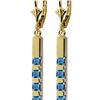Genuine 0.70 ctw Blue Topaz Earrings 14KT Yellow Gold - REF-55T2A