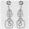 Natural 0.60 CTW Diamond Earrings 14K White Gold - REF-70X2T