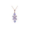 Genuine 3.15 ctw Tanzanite Necklace 14KT Rose Gold - REF-45M5T