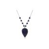 Genuine 14 ctw Sapphire Necklace 14KT White Gold - REF-42K2V