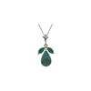 Genuine 9.3 ctw Green Sapphire Corundum & Emerald Necklace 14KT White Gold - REF-30R2P