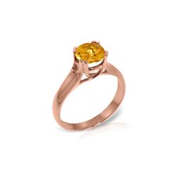 Genuine 1.10 ctw Citrine Ring 14KT Rose Gold - REF-57T3A