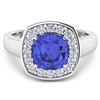 Image 3 : Natural 2.58 CTW Tanzanite & Diamond Ring 14K White Gold - REF-98R7F