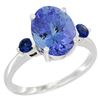 2.63 CTW Tanzanite & Blue Sapphire Ring 10K White Gold - REF-57F2N