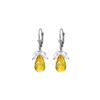 Genuine 14.4 ctw White Topaz & Citrine Earrings 14KT White Gold - REF-46K7V