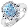 Natural 2.34 CTW Aquamarine & Diamond Ring 14K White Gold - REF-82K3W