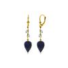 Genuine 25.72 ctw Sapphire & Diamond Earrings 14KT Yellow Gold - REF-53M4T