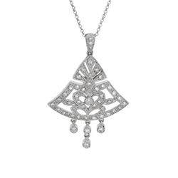 Natural 0.65 CTW Diamond Necklace 18K White Gold - REF-113W4H