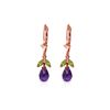 Image 1 : Genuine 3.4 ctw Amethyst & Peridot Earrings 14KT Rose Gold - REF-26V6W