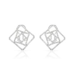 Natural 0.94 CTW Diamond Earrings 14K White Gold - REF-96K3R