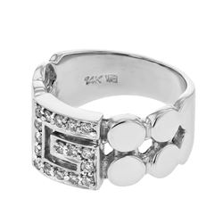 Natural 0.30 CTW Diamond Ring 14K White Gold - REF-64N8Y