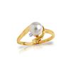 Image 1 : Genuine 1.01 ctw Pearl & Diamond Ring 14KT Yellow Gold - REF-38R2P