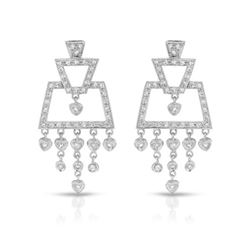 Natural 0.85 CTW Diamond Earrings 18K White Gold - REF-136T8X