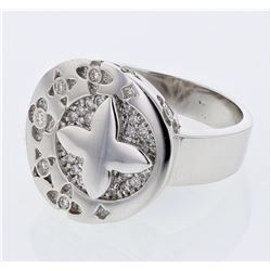 Natural 0.27 CTW Diamond Engagement Ring 18K Gold - REF-121W5H