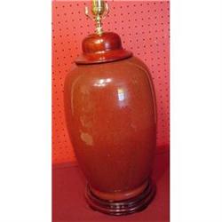 CHINESE EXPORT OXBLOOD VASE CONVERTED INTO LAMP#1378973