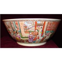 CHINESE EXPORT  MANDARIN PALETTE BOWL  14 1/2  #1378981