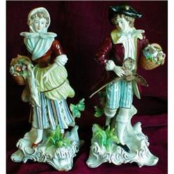 Sitzendorf DRESDEN Figurines HUNTING Man Woman #1379261