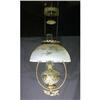 Image 1 : Antique Hanging Oil Lamp Brass & Painted Shade #1379447