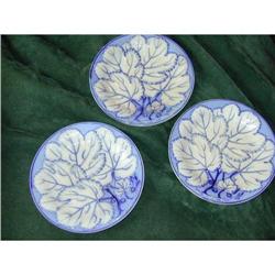 Three Opaque China Plates c. 1840 Maple design #1379576