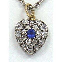 Diamond and Sapphire Heart Pendant #1379579