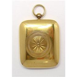 Romantic-era gold locket with miniature #1379585