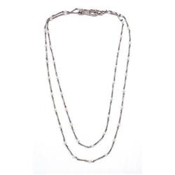 Art Deco Platinum and Pearls Necklace #1379593