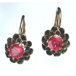 14 Kt. Gold 1890s Austrian Ruby Earrings #1379595