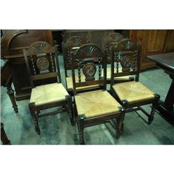 Set of  5 French rush chairs #1379644