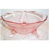 Image 1 : Pink Depression Three Footed Leaf Bowl #1391236