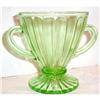 Image 1 : Green Ribbon Depression Glass Footed Sugar #1391251