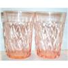 Image 1 : Two Pink Diamond Quilted Depression Tumblers #1391260